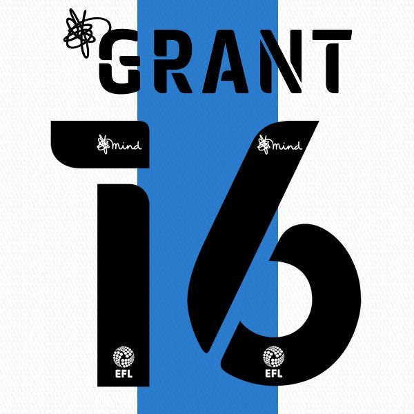 HUDDERSFIELD 2020 2021 OFFICIAL GRANT 16 HOME PLAYER SIZE NAME SET