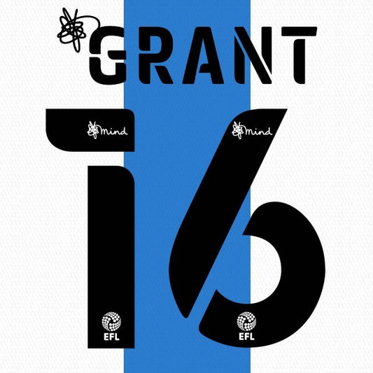 HUDDERSFIELD 2020 2021 OFFICIAL GRANT 16 HOME PLAYER SIZE NAME SET