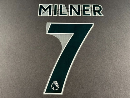 LIVERPOOL 2021 2022 MILNER 7 OFFICIAL AVERY BLACK PLAYER SIZE NAME SET