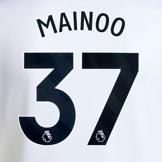 2025 2026 MANCHESTER UNITED MAINOO 37 AWAY BLACK PLAYER SIZE NAMESET