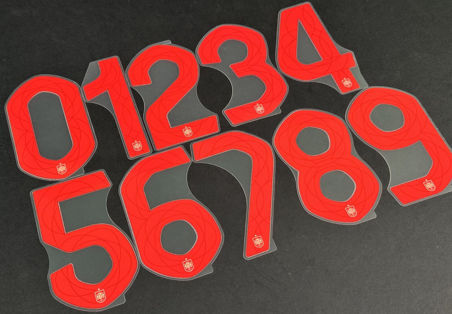 2024 2025 OFFICIAL AVERY DENNISON SPAIN AWAY RED FRONT SHIRT NUMBERS 105MM