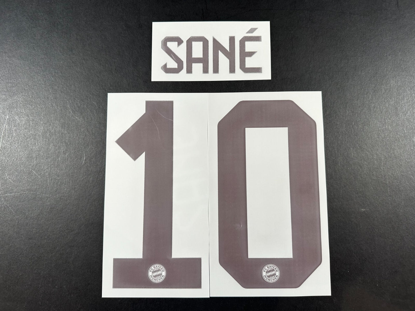 2024 2025 OFFICIAL BAYERN SANE 10 HOME DARK RED PLAYER SIZE NAMESET