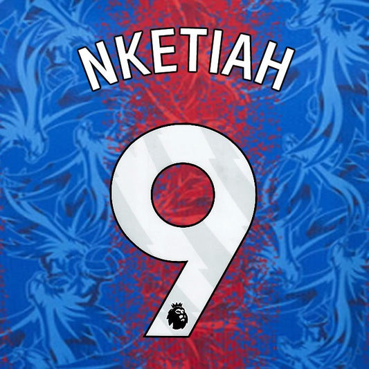 2024 2025 OFFICIAL CRYSTAL PALACE NKETIAH 9 WHITE HOME PLAYER SIZE NAMESET