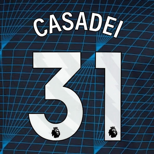 2023 2024 OFFICIAL CHELSEA CASADEI 31 WHITE AWAY PLAYER SIZE NAMESET