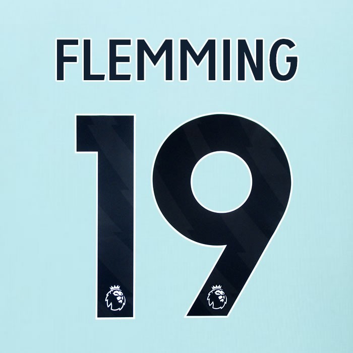 2025 2026 BURNLEY FLEMMING 19 OFFICIAL BLACK AWAY PLAYER SIZE NAMESET