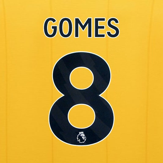 2023 2024 WOLVES HOME BLACK GOMES 8 OFFICIAL PLAYER SIZE NAMESET