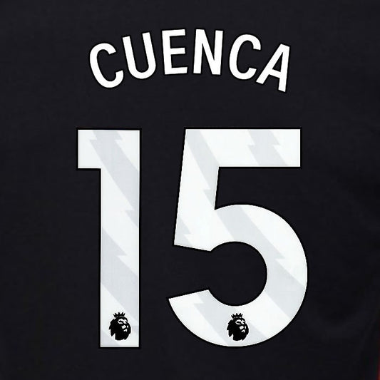 2024 2025 OFFICIAL FULHAM CUENCA 15 WHITE AWAY PLAYER SIZE NAMESET