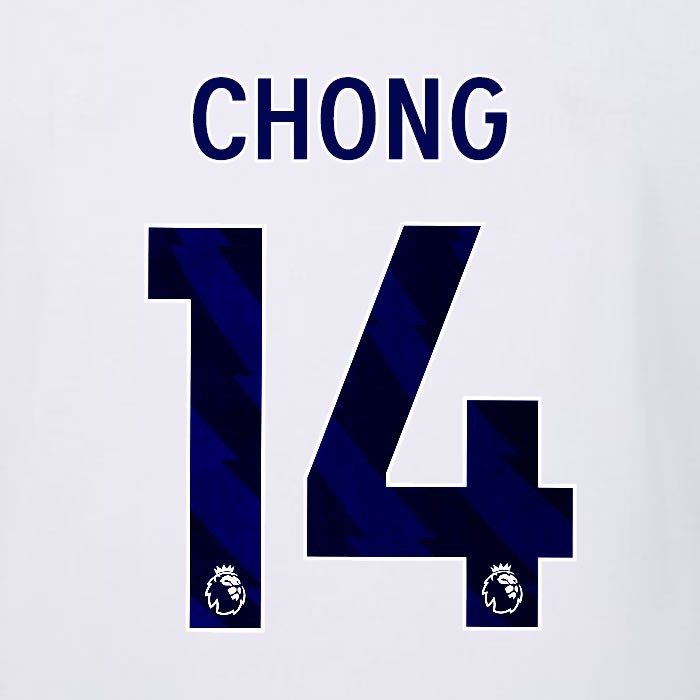 2023 2024 LUTON TOWN OFFICIAL CHONG 14 BLUE AWAY PLAYER SIZE NAMESET