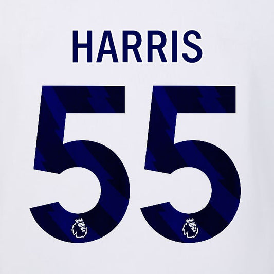 2023 2024 LUTON TOWN OFFICIAL HARRIS 55 BLUE AWAY PLAYER SIZE NAMESET