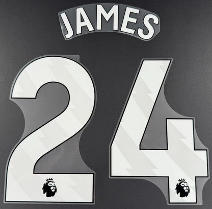 2024 / 2025 OFFICIAL CHELSEA JAMES 24 WHITE AWAY PLAYER SIZE NAMESET