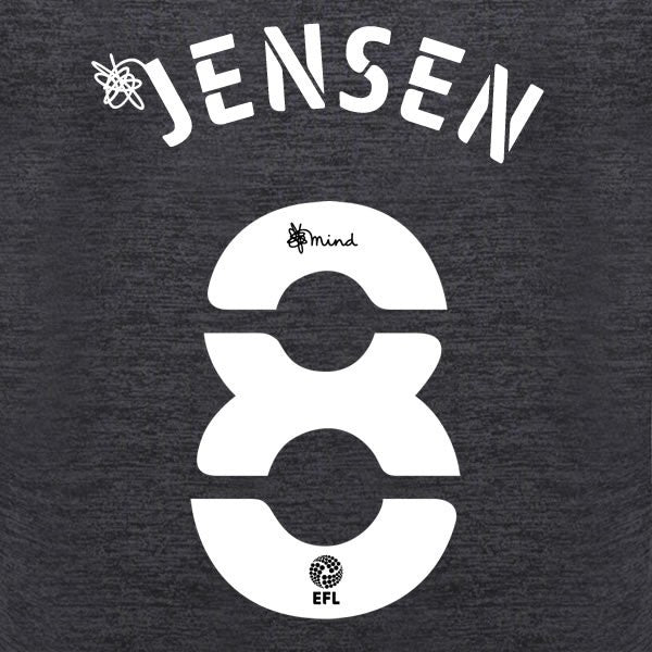 BRENTFORD 2020 2021 OFFICIAL JENSEN 8 AWAY PLAYER SIZE NAME SET