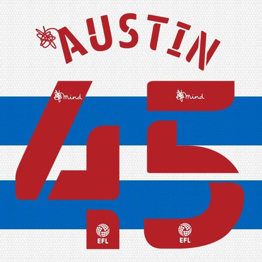 QPR 2020 2021 OFFICIAL AUSTIN 45 HOME PLAYER SIZE NAME SET