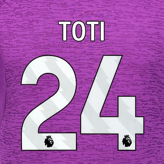 2024 2025 WOLVES 3RD WHITE TOTI 24 OFFICIAL PLAYER SIZE NAMESET
