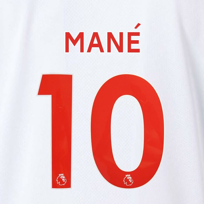 LIVERPOOL 2019-23 MANE' 10 OFFICIAL AVERY DENNISON RED PLAYER SIZE NAME SET