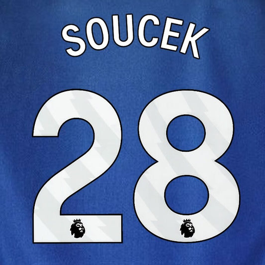 2023 2024 WEST HAM SOUCEK 28 OFFICIAL 3RD WHITE PLAYER SIZE NAMESET
