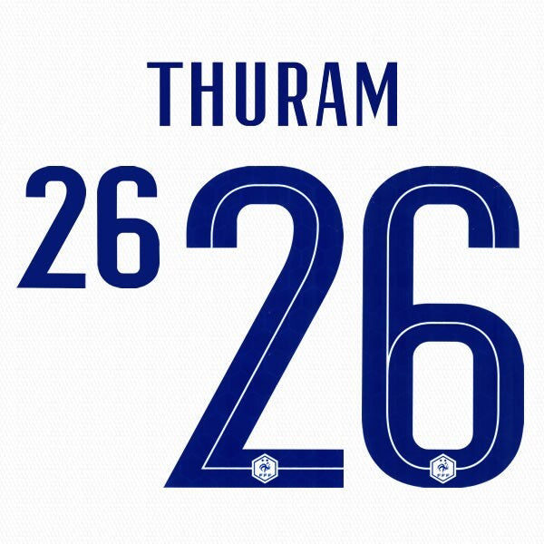 FRANCE 2020 2021 OFFICIAL THURAM 26 AWAY PLAYER SIZE NAMESET