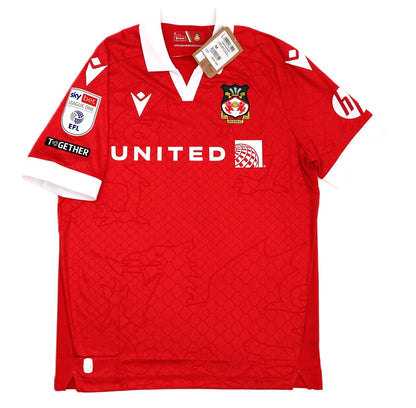 BNWT 2024 2025 WREXHAM A.F.C MACRON HOME SHIRT McCLEAN 7 + PATCHES / MEDIUM