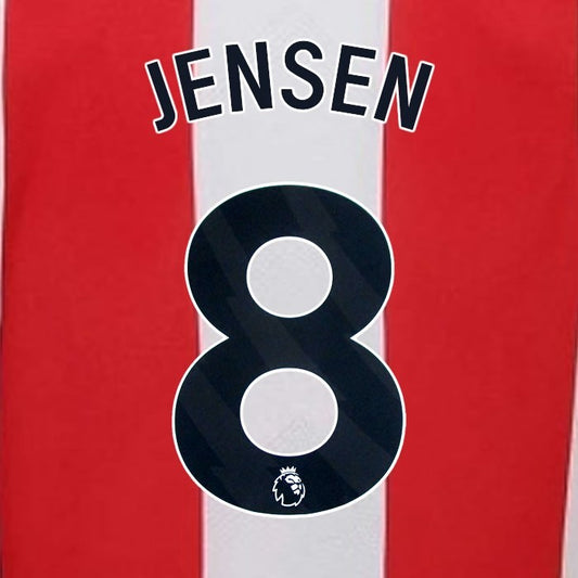2023 2024 BRENTFORD JENSEN 8 OFFICIAL BLACK HOME PLAYER SIZE NAMESET