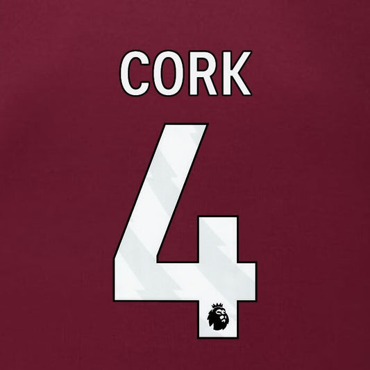2023 2024 BURNLEY CORK 4 OFFICIAL WHITE HOME PLAYER SIZE NAMESET