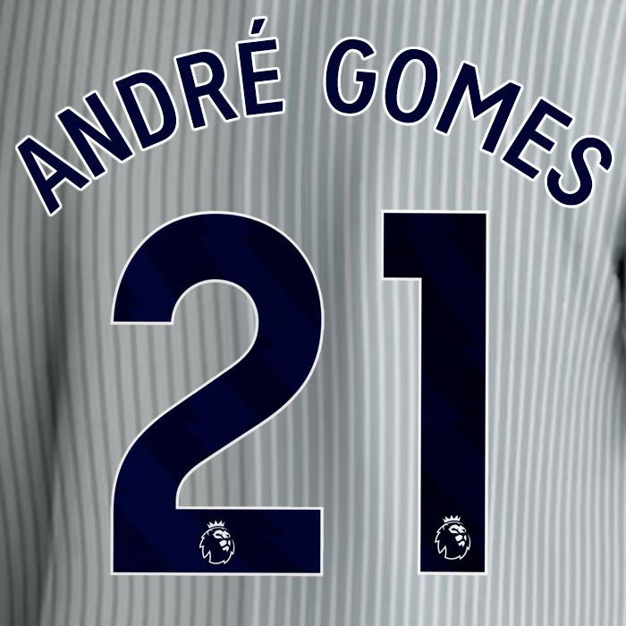 2023 2024 EVERTON ANDRE GOMES 21 OFFICIAL BLUE 3RD PLAYER SIZE NAMESET