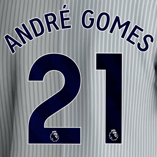 2023 2024 EVERTON ANDRE GOMES 21 OFFICIAL BLUE 3RD PLAYER SIZE NAMESET