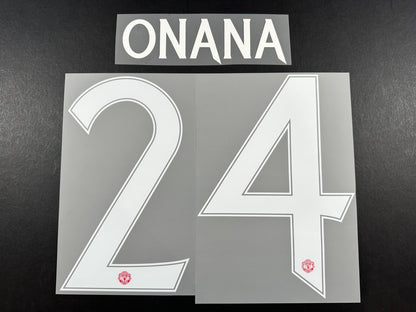 2024 2025 OFFICIAL MAN UNITED ONANA 24 WHITE CUP PLAYER SIZE NAMESET