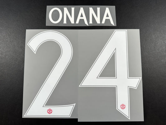 2024 2025 OFFICIAL MAN UNITED ONANA 24 WHITE CUP PLAYER SIZE NAMESET