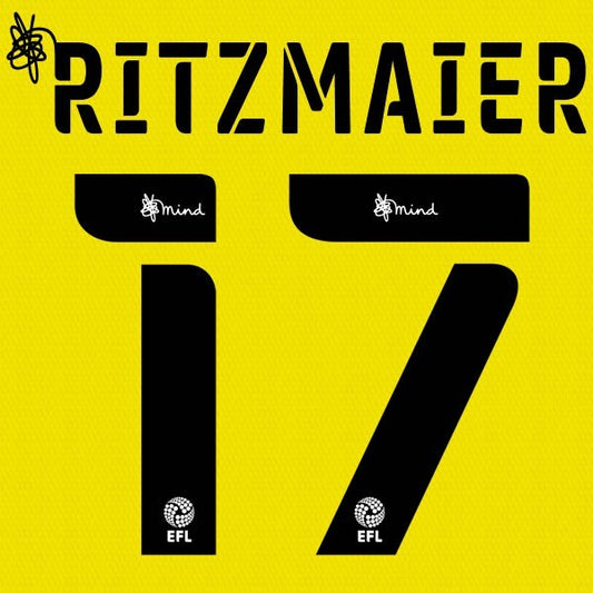 BARNSLEY 2020 2021 OFFICIAL RITZMAIER 17 3RD PLAYER SIZE NAME SET