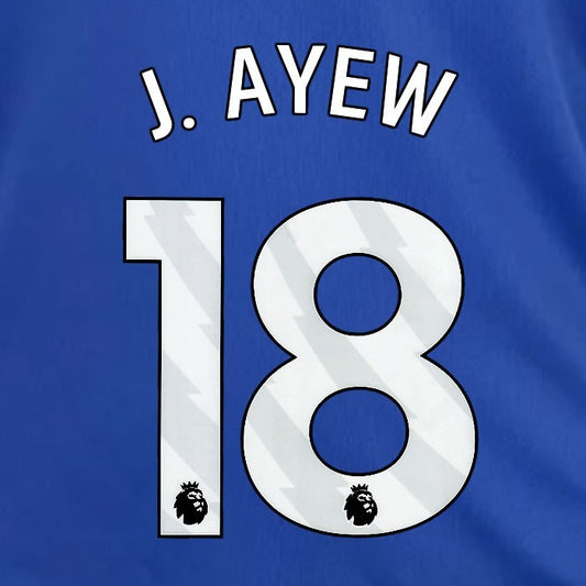 2024 2025 OFFICIAL LEICESTER CITY J AYEW 18 WHITE HOME PLAYER SIZE NAME SET
