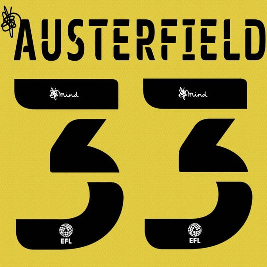 HUDDERSFIELD 2020 2021 OFFICIAL AUSTERFIELD 33 3RD PLAYER SIZE NAME SET