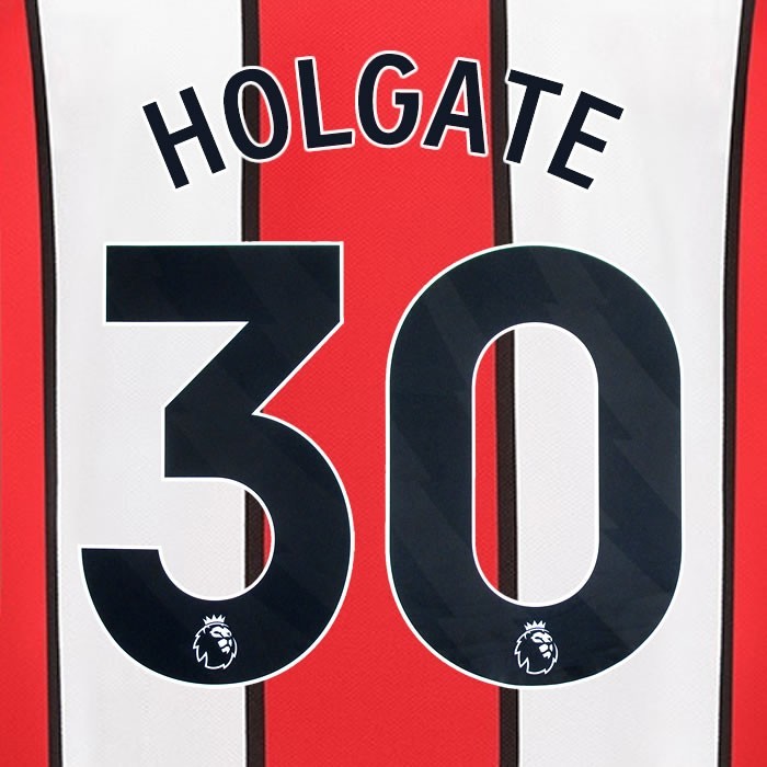 2023 2024 SHEFFIELD UNITED OFFICIAL HOLGATE 30 BLACK HOME PLAYER SIZE NAMESET