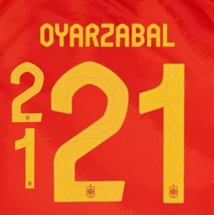 2024 2025 OFFICIAL SPAIN OYARZABAL 21 HOME PLAYER SIZE NAMESET