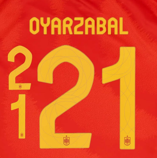 2024 2025 OFFICIAL SPAIN OYARZABAL 21 HOME PLAYER SIZE NAMESET