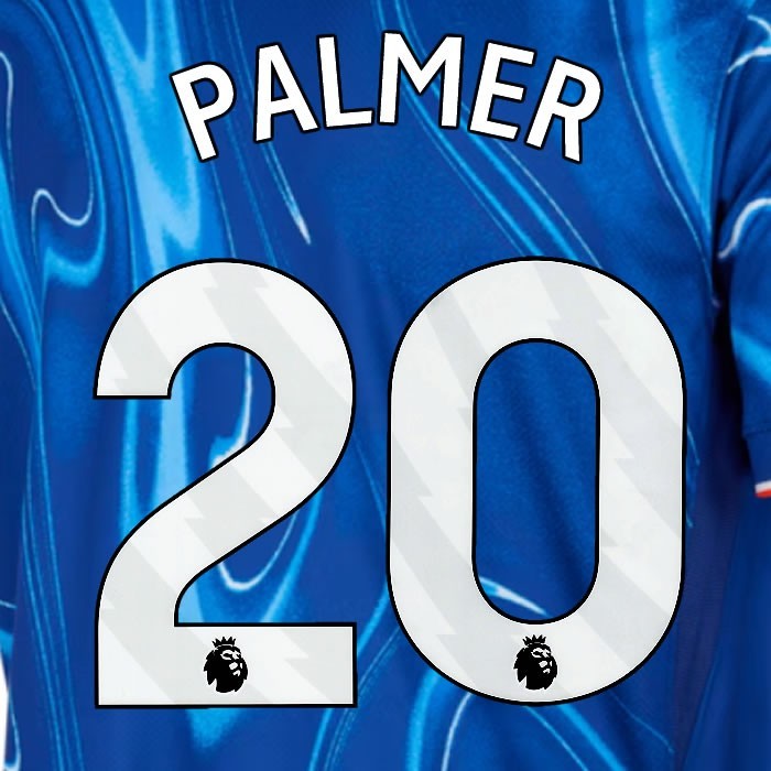 2024 2025 OFFICIAL CHELSEA PALMER 20 WHITE HOME PLAYER SIZE NAMESET