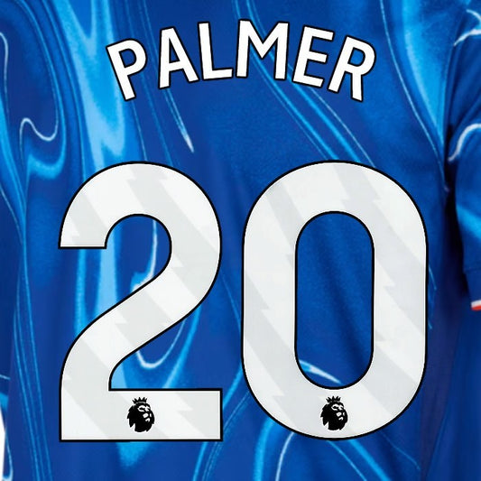 2024 2025 OFFICIAL CHELSEA PALMER 20 WHITE HOME PLAYER SIZE NAMESET