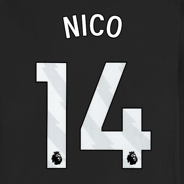 2025 2026 MANCHESTER CITY NICO 14 WHITE AWAY PLAYER SIZE NAME SET