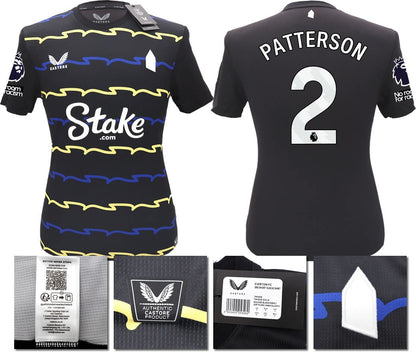 BNWT 2025/2026 EVERTON F.C. CASTORE 3RD SHIRT PATTERSON 2 + PATCHES