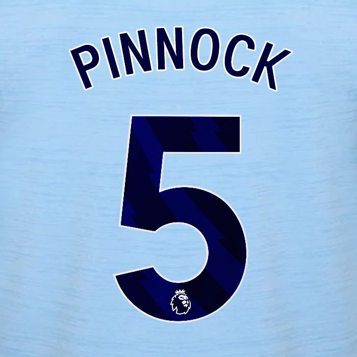 2023 2024 BRENTFORD PINNOCK 5 OFFICIAL BLUE AWAY PLAYER SIZE NAMESET