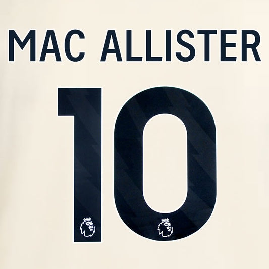2025 2026 OFFICIAL LIVERPOOL MAC ALLISTER 10 BLACK AWAY PLAYER SIZE NAMESET