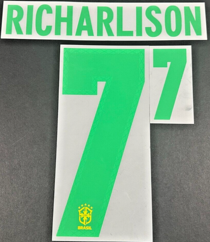 BRAZIL 2020 2021 OFFICIAL RICHARLISON 7 HOME PLAYER SIZE NAMESET - 260MM