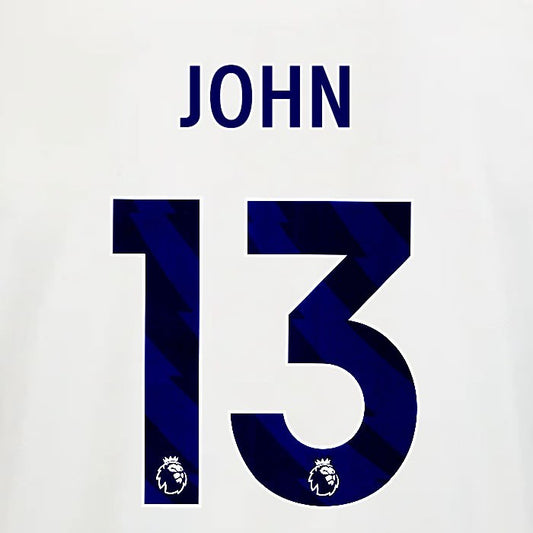 2025 2026 OFFICIAL NOTTINGHAM JOHN 13 BLUE AWAY PLAYER SIZE NAMESET