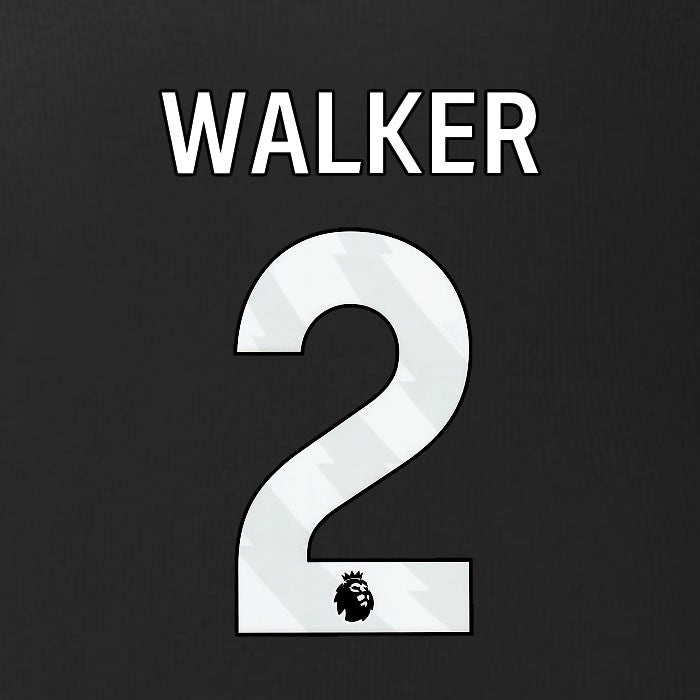 2025 2026 BURNLEY WALKER 2 OFFICIAL WHITE 3RD PLAYER SIZE NAMESET