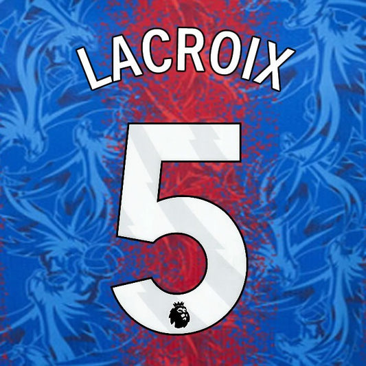 2024 2025 OFFICIAL CRYSTAL PALACE LACROIX 5 WHITE HOME PLAYER SIZE NAMESET