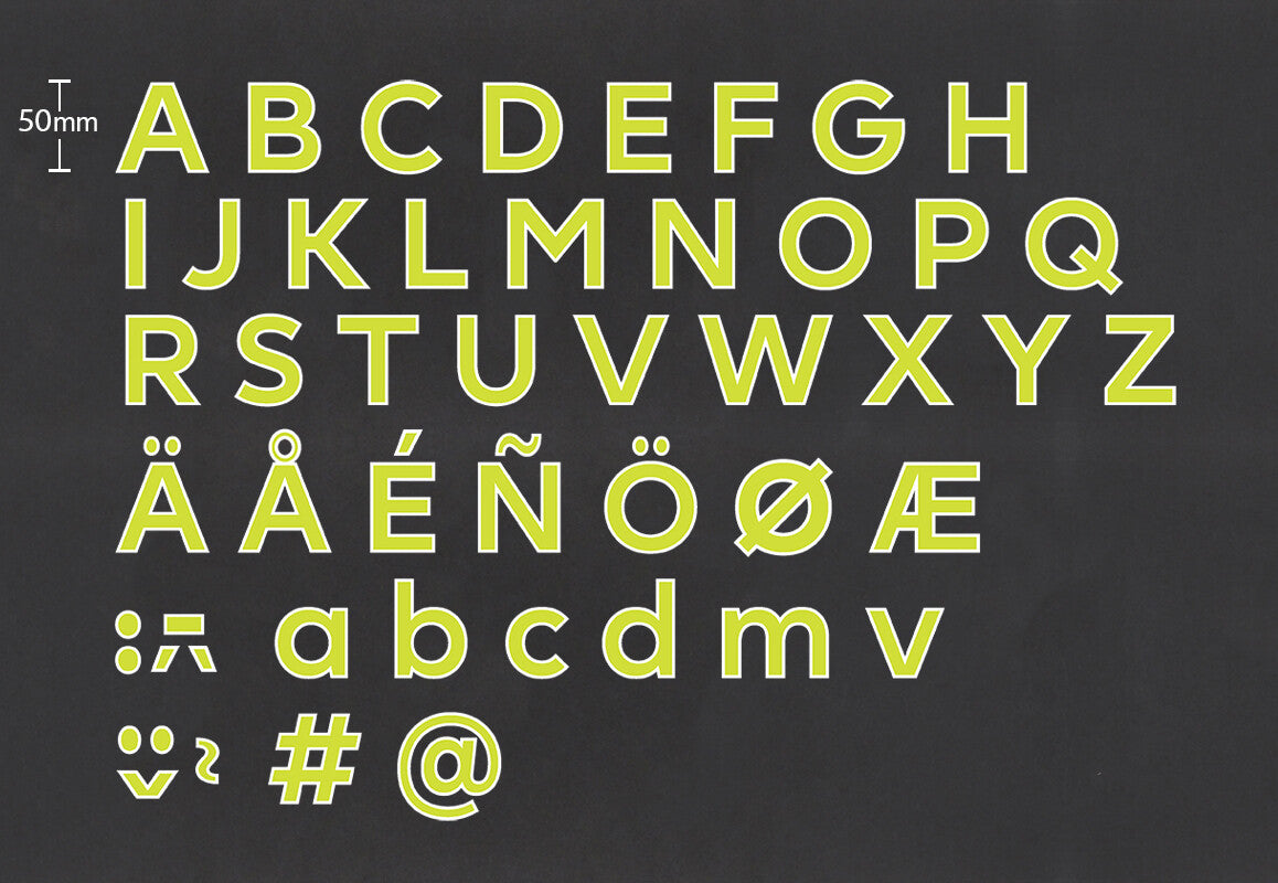 2019 - 2023 OFFICIAL AVERY DENNISON PREMIER LEAGUE YELLOW PLAYER SIZE LETTERS