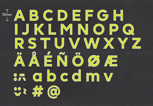 2019 - 2023 OFFICIAL AVERY DENNISON PREMIER LEAGUE YELLOW PLAYER SIZE LETTERS