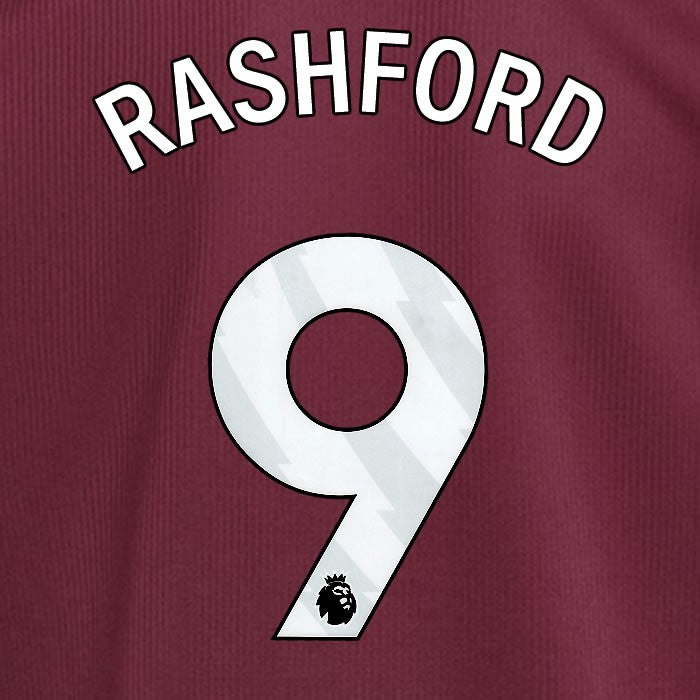 2024 2025 ASTON VILLA RASHFORD 9 OFFICIAL WHITE HOME PLAYER SIZE NAMESET