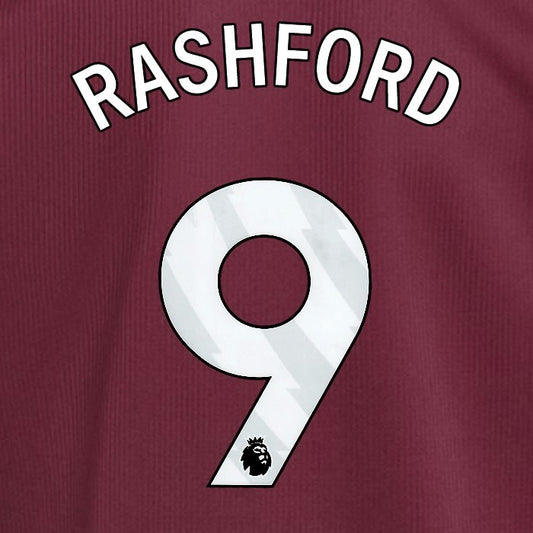 2024 2025 ASTON VILLA RASHFORD 9 OFFICIAL WHITE HOME PLAYER SIZE NAMESET