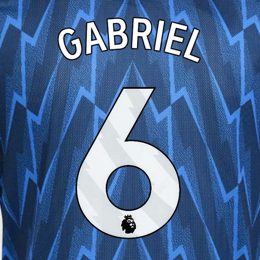 2025 2026 ARSENAL GABRIEL 6 WHITE AWAY OFFICIAL PLAYER SIZE NAMESET