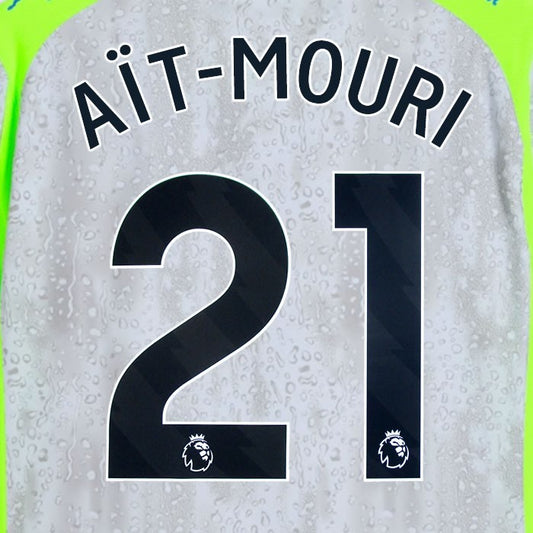 2025 2026 MANCHESTER CITY AIT NOURI 21 BLACK 3RD PLAYER SIZE NAME SET