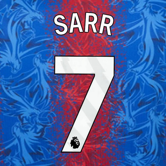 2024 2025 OFFICIAL CRYSTAL PALACE SARR 7 WHITE HOME PLAYER SIZE NAMESET